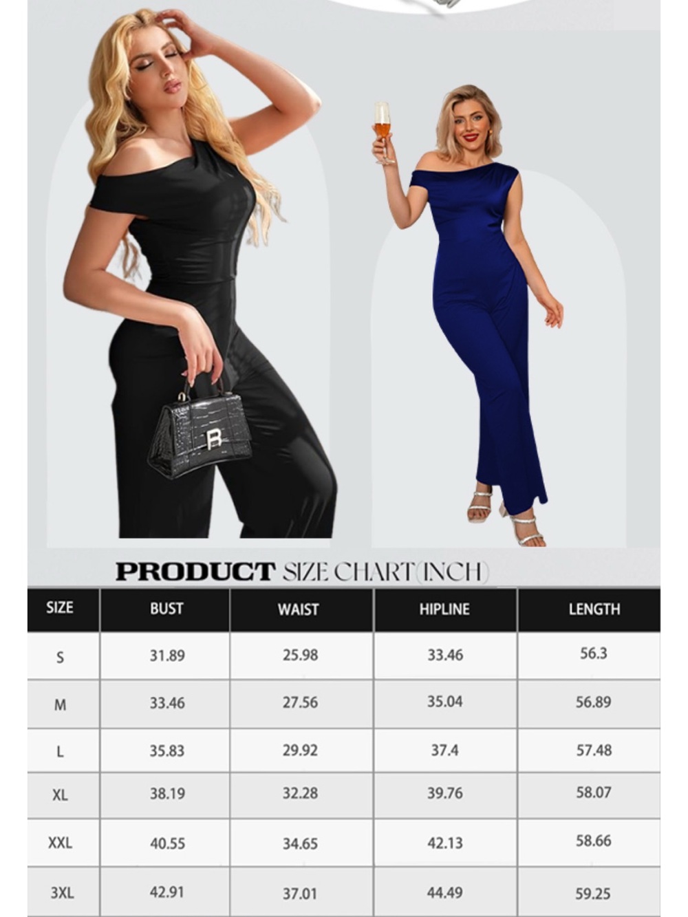 Women’s One-Shoulder Wide Leg Jumpsuit | Chic & Comfortable 2X - Picture 10 of 10